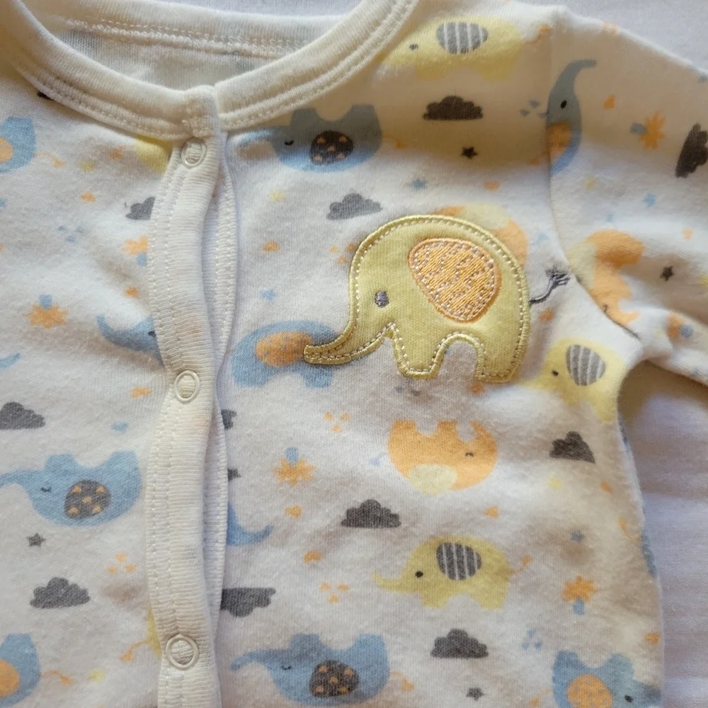 Cozy Elephant Print Kids Footie